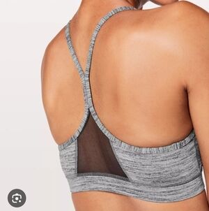 Lululemon Flow Y Bra IV. Space Dye Heathered Grey. Mesh Part. No Pads. Size 8.